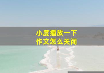 小度播放一下作文怎么关闭