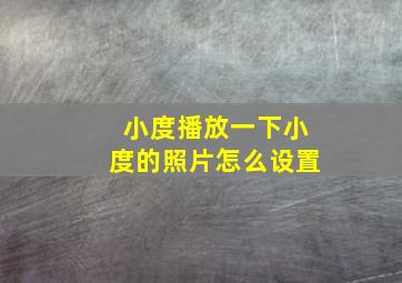 小度播放一下小度的照片怎么设置