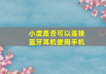 小度是否可以连接蓝牙耳机使用手机