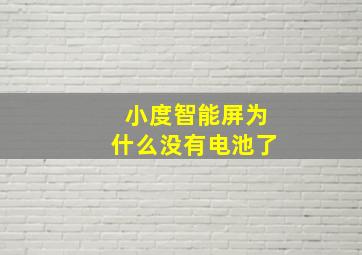 小度智能屏为什么没有电池了