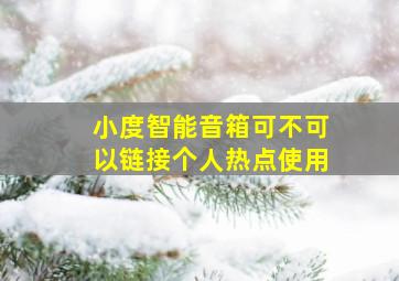 小度智能音箱可不可以链接个人热点使用