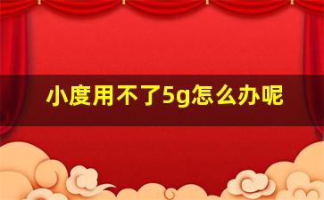 小度用不了5g怎么办呢