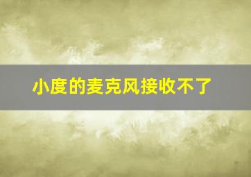 小度的麦克风接收不了