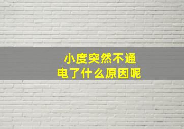 小度突然不通电了什么原因呢