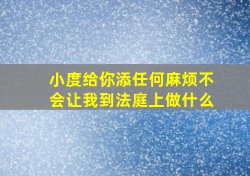 小度给你添任何麻烦不会让我到法庭上做什么