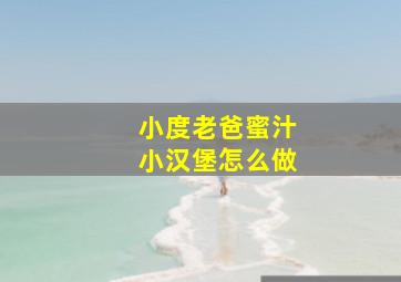 小度老爸蜜汁小汉堡怎么做