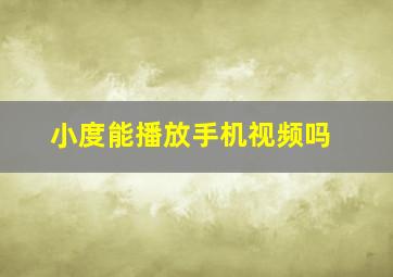 小度能播放手机视频吗