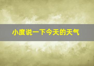 小度说一下今天的天气