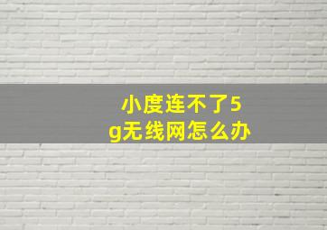 小度连不了5g无线网怎么办