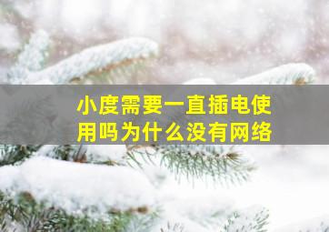 小度需要一直插电使用吗为什么没有网络