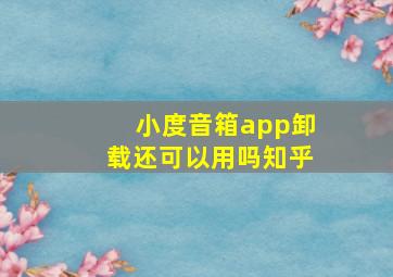 小度音箱app卸载还可以用吗知乎