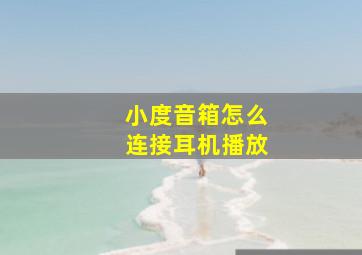 小度音箱怎么连接耳机播放