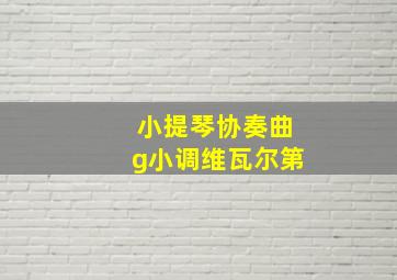 小提琴协奏曲g小调维瓦尔第