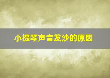 小提琴声音发沙的原因