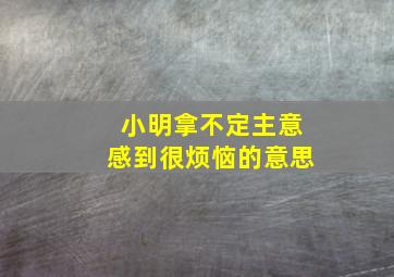 小明拿不定主意感到很烦恼的意思