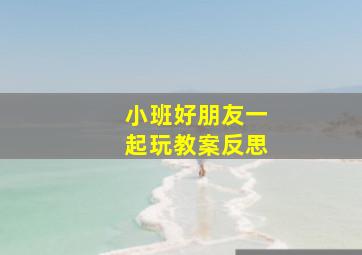 小班好朋友一起玩教案反思