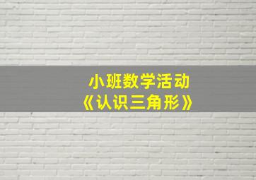 小班数学活动《认识三角形》