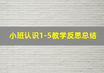 小班认识1-5教学反思总结