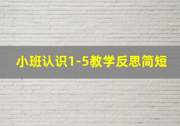 小班认识1-5教学反思简短