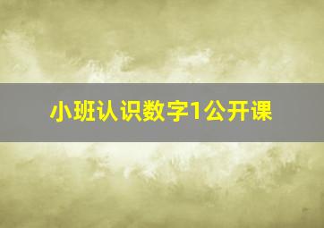 小班认识数字1公开课