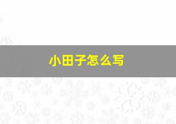 小田子怎么写