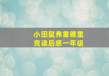 小田鼠弗雷德里克读后感一年级