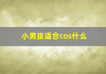 小男孩适合cos什么