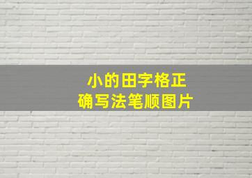 小的田字格正确写法笔顺图片