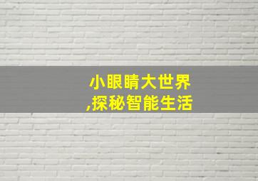 小眼睛大世界,探秘智能生活