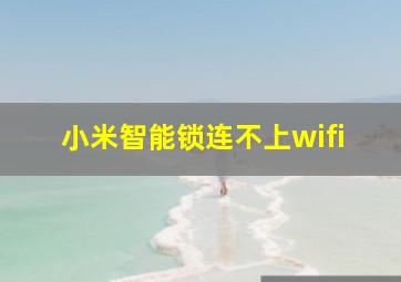 小米智能锁连不上wifi