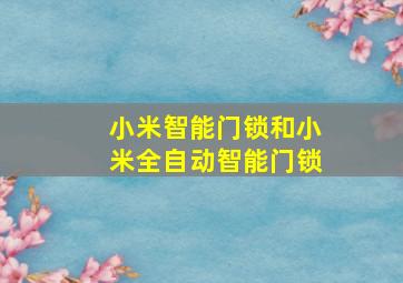 小米智能门锁和小米全自动智能门锁