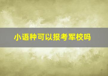 小语种可以报考军校吗