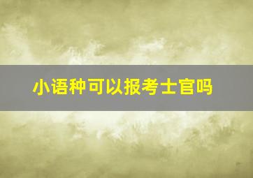 小语种可以报考士官吗