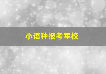 小语种报考军校