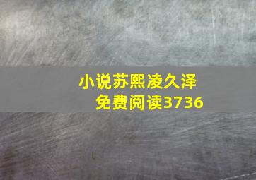 小说苏熙凌久泽免费阅读3736