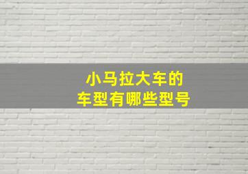 小马拉大车的车型有哪些型号