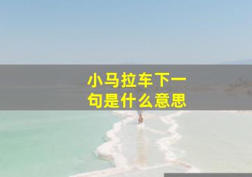 小马拉车下一句是什么意思