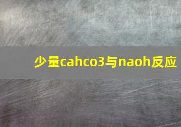 少量cahco3与naoh反应