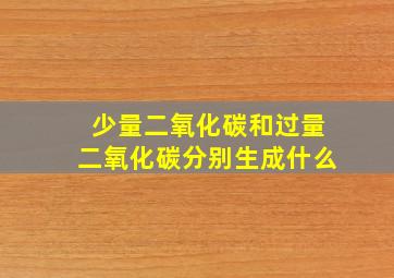 少量二氧化碳和过量二氧化碳分别生成什么