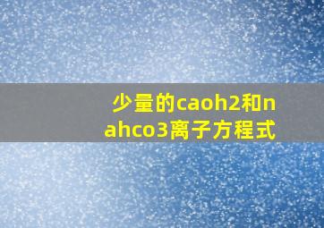 少量的caoh2和nahco3离子方程式