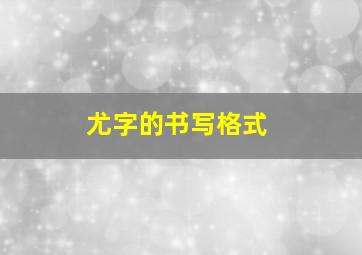 尤字的书写格式