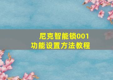 尼克智能锁001功能设置方法教程