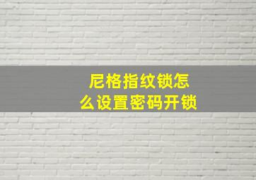 尼格指纹锁怎么设置密码开锁