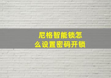 尼格智能锁怎么设置密码开锁