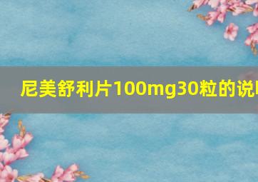 尼美舒利片100mg30粒的说明