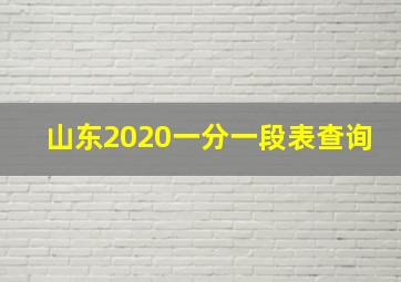 山东2020一分一段表查询