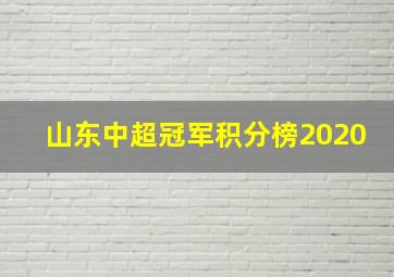 山东中超冠军积分榜2020