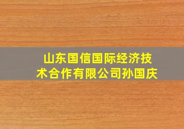 山东国信国际经济技术合作有限公司孙国庆