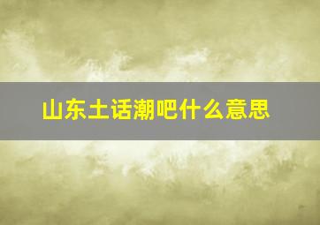 山东土话潮吧什么意思