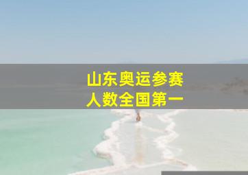 山东奥运参赛人数全国第一